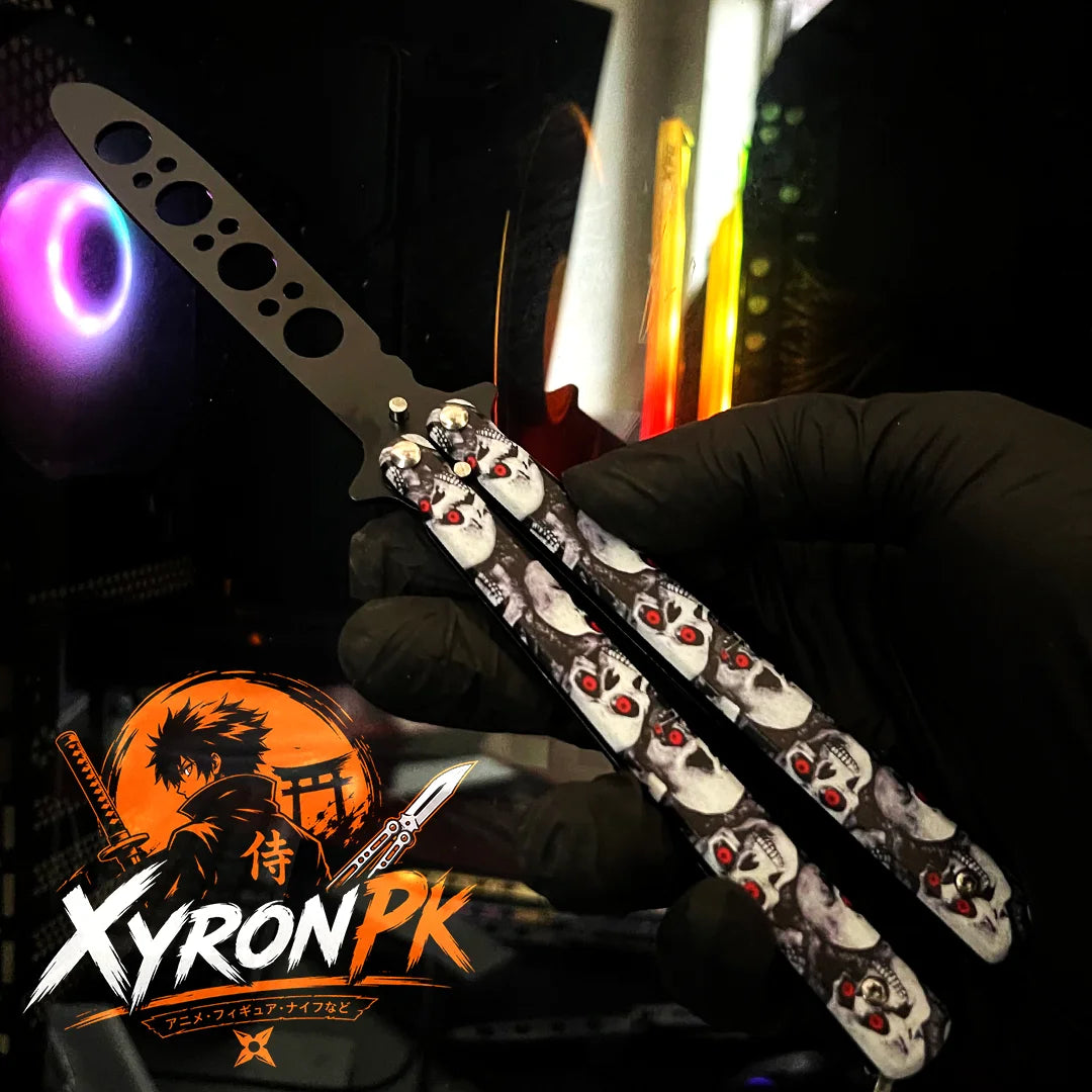 Butterfly Trainer Knife – Skull Edition | Premium Balisong Practice Knife