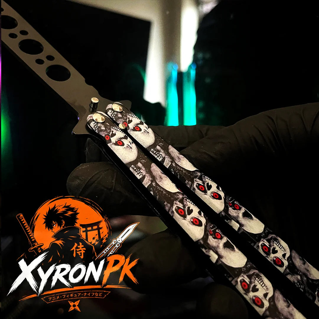 Butterfly Trainer Knife – Skull Edition | Premium Balisong Practice Knife