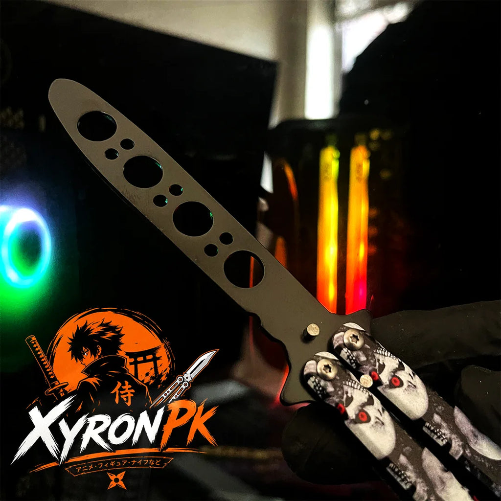 Butterfly Trainer Knife – Skull Edition | Premium Balisong Practice Knife