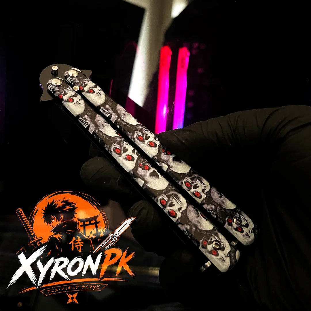 Butterfly Trainer Knife – Skull Edition | Premium Balisong Practice Knife
