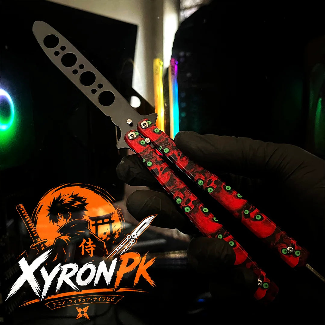 Butterfly Trainer Knife – Skull Edition | Premium Balisong Practice Knife